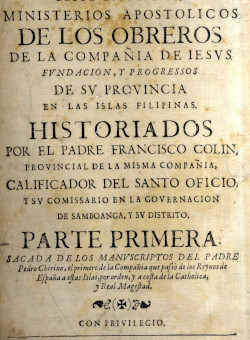 Labor evangélica, ministerios apostólicos de los obreros de la Compañía de Iesus, de F.  Colin (1982).