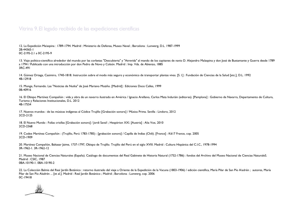 Cartel explicativo sobre el legado recibido de las expediciones científicas (b)