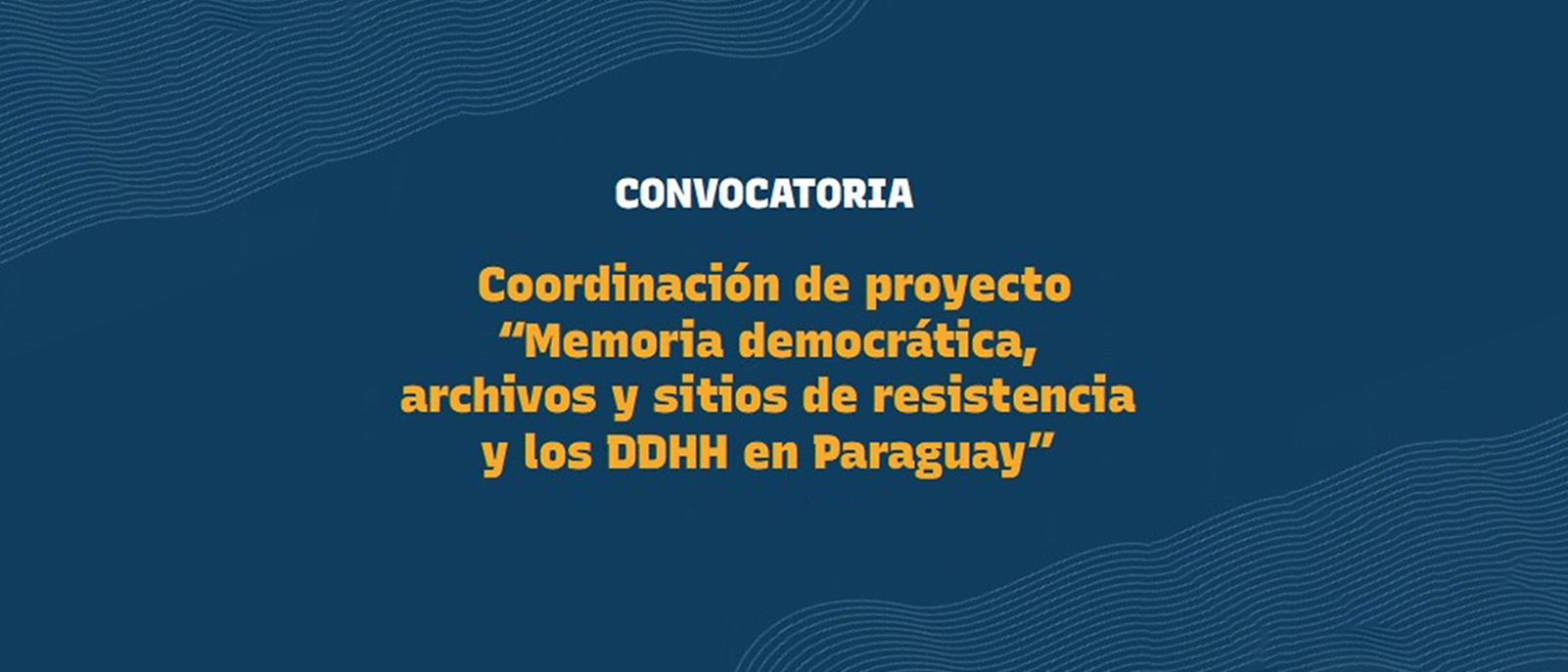 Convocatoria para coordinacin de proyecto Memoria democrtica archivos y sitios de la resistencia y los derechos humanos en Paraguay